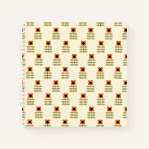 Carnet Modèle Floral Orange Inspiré Scandinave
