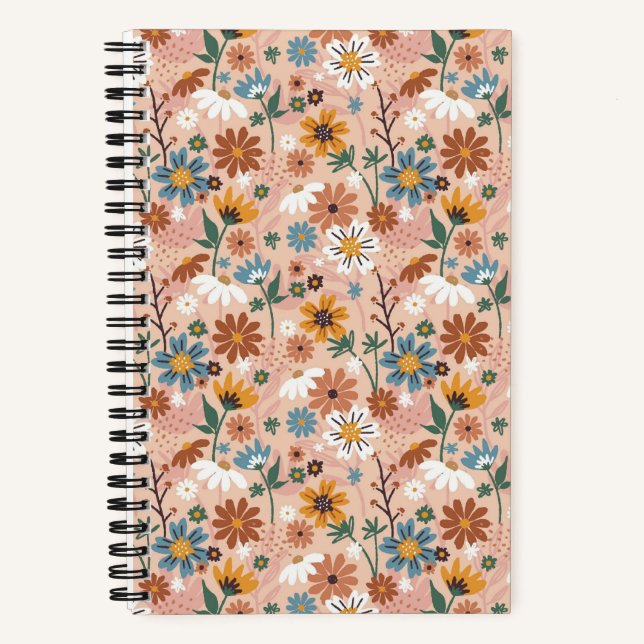 Carnet Modèle floral peint à la main-23136 (Recto)