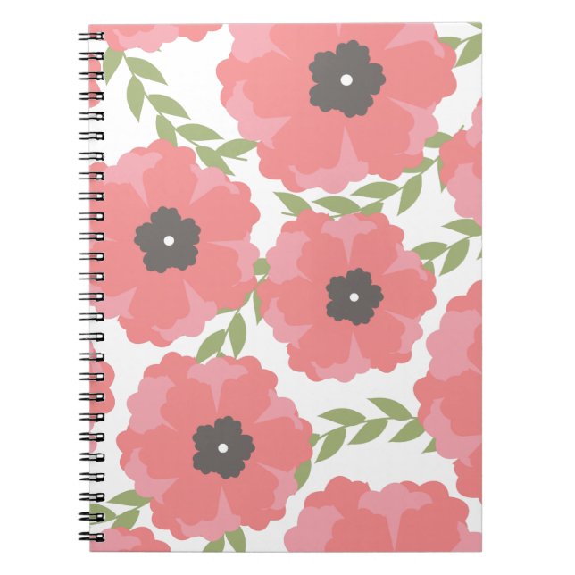 Carnet Modèle floral rose femme (Devant)