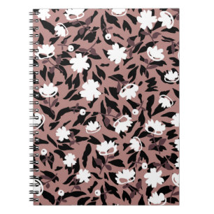 Carnet Modèle floral sur arrière - plan léopard.