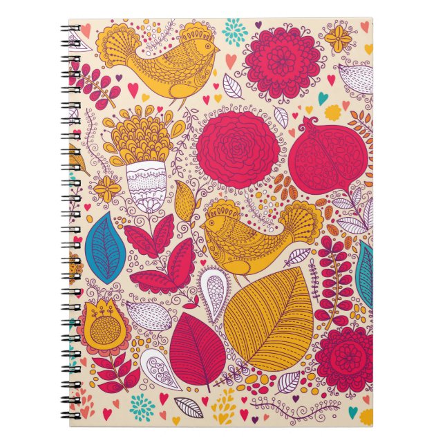 Carnet Modèle floral Vintage détaillé (Devant)