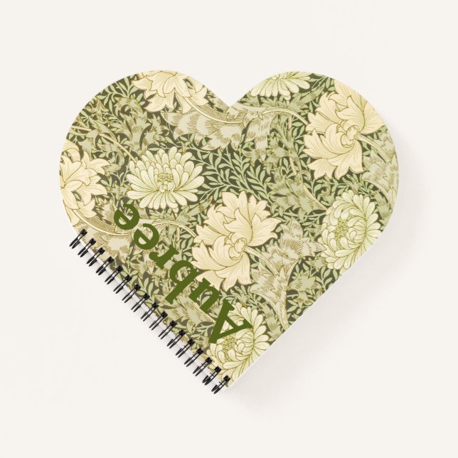 Carnet Modèle floral Wm Morris Ajouter un nom (Devant)