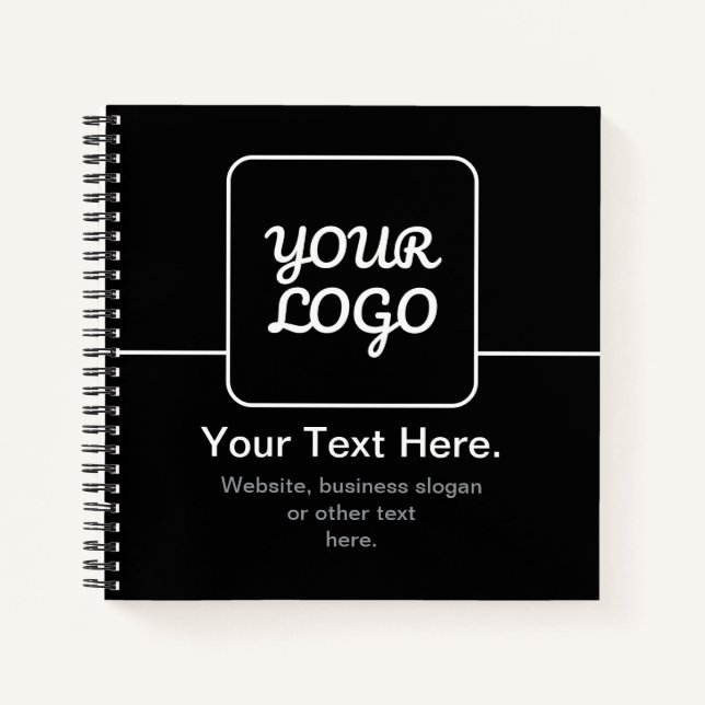 Carnet Modèle moderne pour votre logo | Noir & Blanc (Devant)