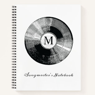 Carnet Modèle monogramme de l'auteur de chansons personn