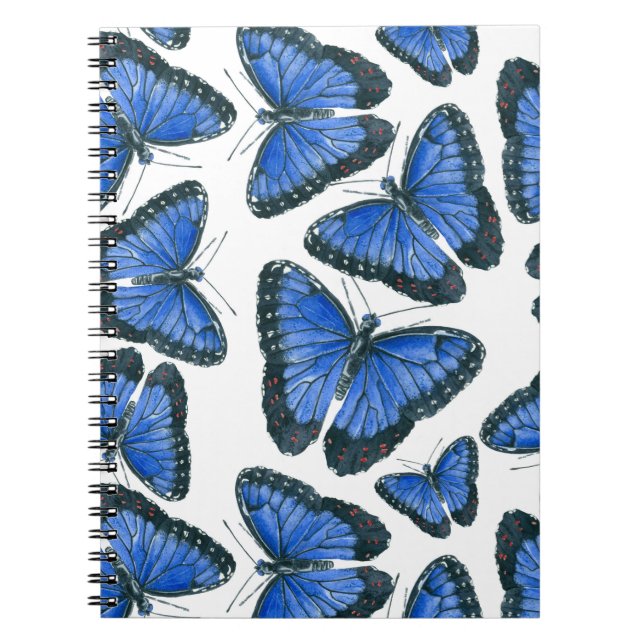 Carnet Modèle motif de papillon bleu morpho (Devant)