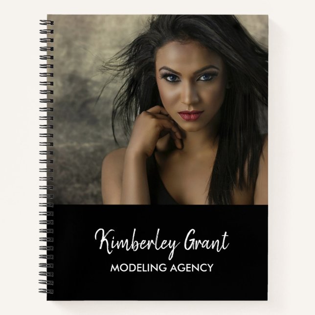 Carnet Modèle photo personnalisé noir (Devant)