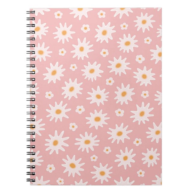 Carnet Modèle sans couture de fleurs de marguerite. Fond  (Devant)