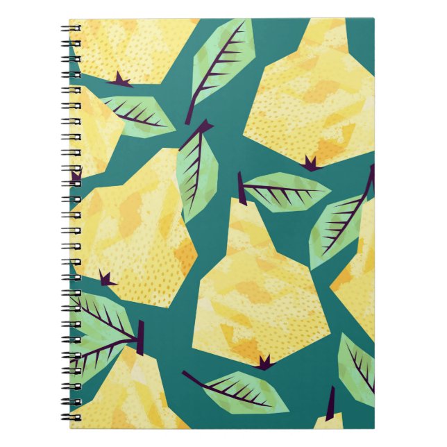 Carnet Modèle sans couture motif avec poires. Aquarelle e (Devant)