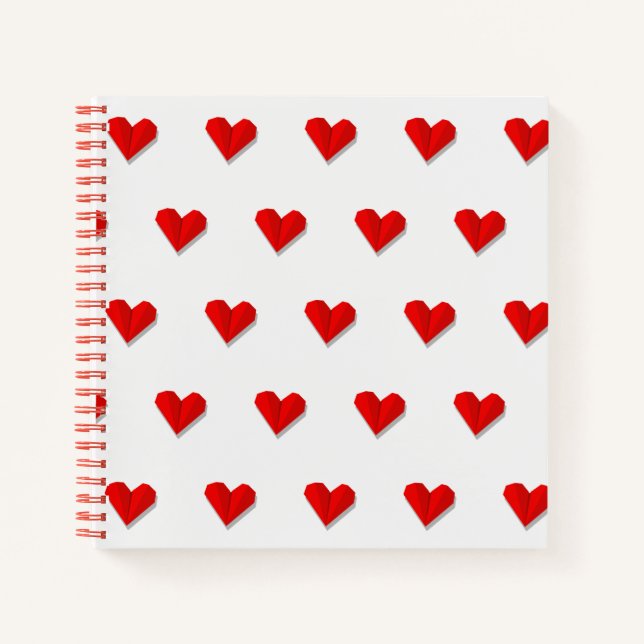 Carnet Modèle vectoriel d'origami à cœur d'amour (Devant)