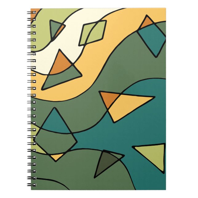 Carnet Modèle vintage abstrait dessiné à la main (Devant)