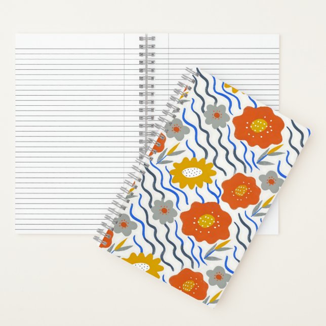 Carnet Modern Abstract Flowers Boho Wavy (À l'intérieur)