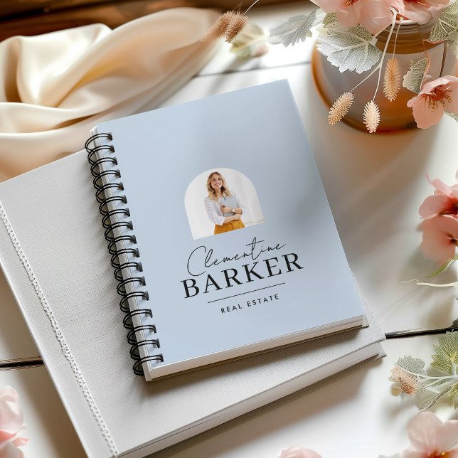 Carnet Modern baby blue arch photo Business Branding (Créateur téléchargé)