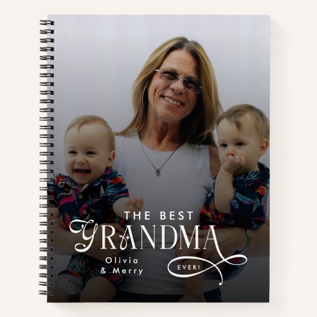 Carnet Modern Best Grandma Ever Photo Personalized (Devant)
