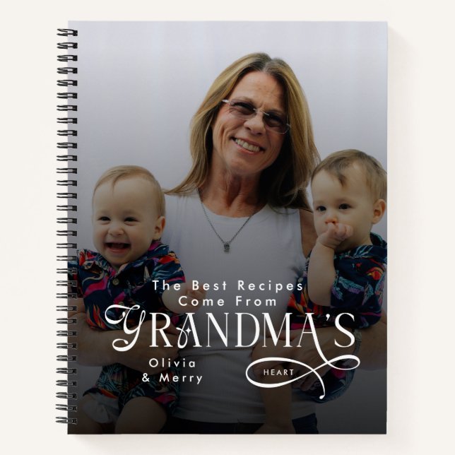 Carnet Modern Best Recipes Grandma Photo Grandkids Gifts (Devant)