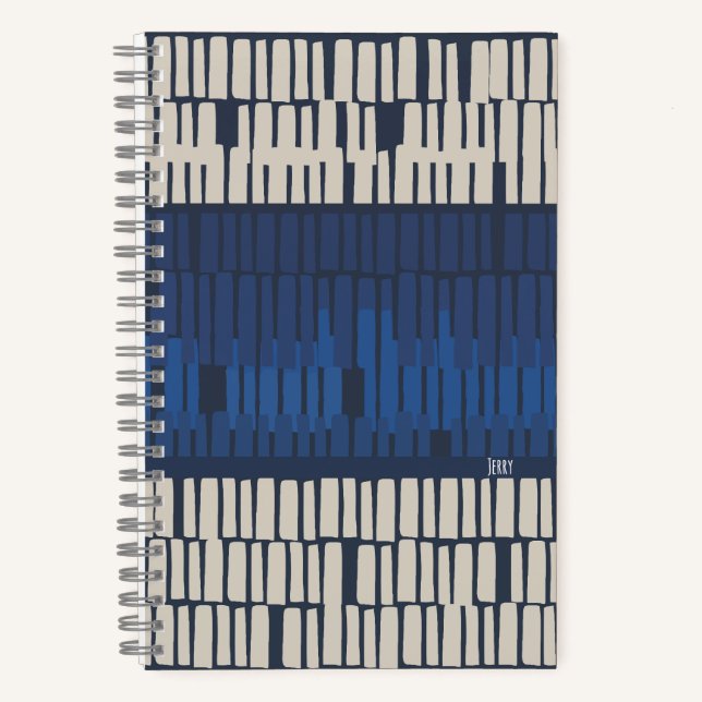 Carnet Modern Blue Abstract Geometric (Recto)