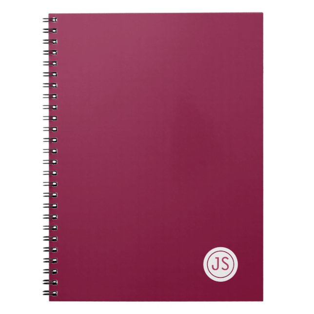 Carnet Modern Burgundy Monogram (Devant)