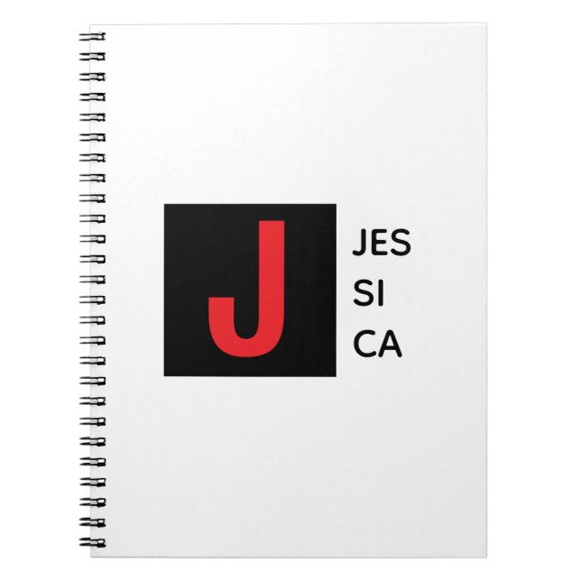 Carnet Modern Elegant Plain Professional Name Monogram (Devant)