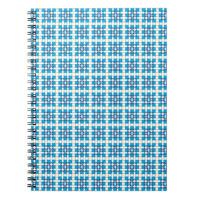 Carnet Modern geometric blue SEA squares pattern (Devant)