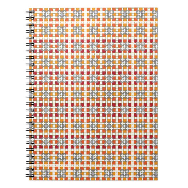 Carnet Modern geometric red Amber squares pattern (Devant)