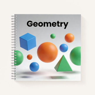Carnet Modern Geometry Colorful 3D Shapes Teacher Student