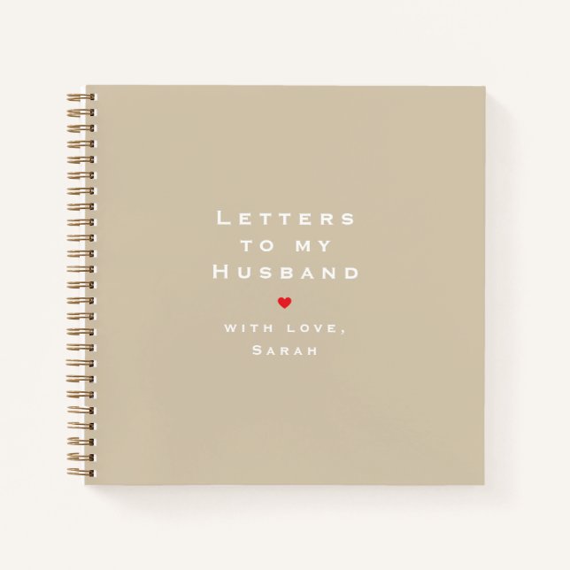 Carnet Modern Heart Illustration Letters to My Husband  (Devant)