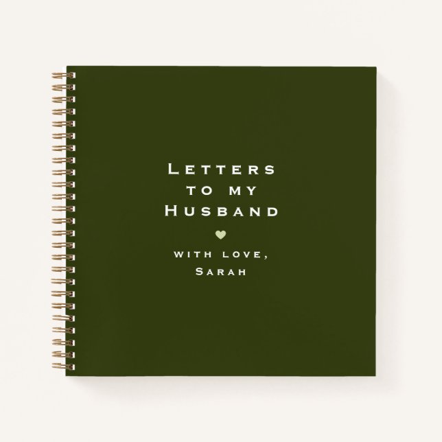 Carnet Modern Heart Illustration Letters to My Husband  (Devant)