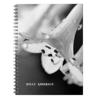 Carnet Modern Minimalist Black & White Flower with ursign