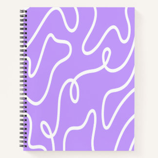 Carnet Modern Minimalist Line Art Lavender Purple Wavy