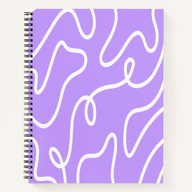 Carnet Modern Minimalist Line Art Lavender Purple Wavy (Devant)