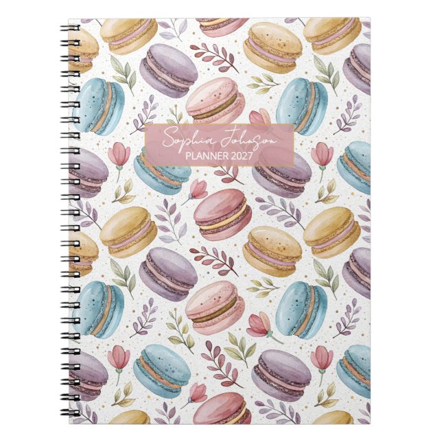 Carnet Modern Personalized Macaron Desserts (Devant)