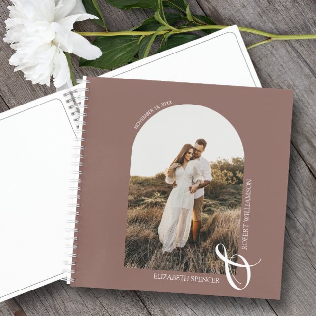 Carnet Modern Photo Arch Mariage Rose Taupe Guest Book (Change the pages to any of the styles available. LOTS of colors in our collection.)