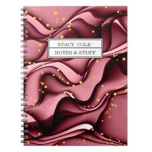 Carnet Modern Rose Gold Faux Glitter Name Personalized