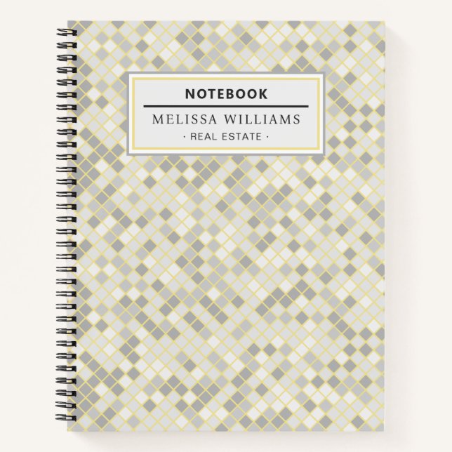 Carnet Modern Yellow & Gray Geometric Professional  (Devant)