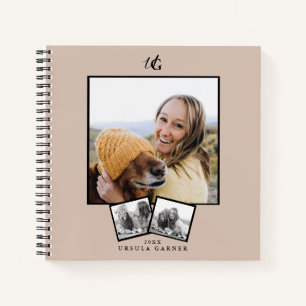 Carnet Moderne à Monogramme avec 3 Photos