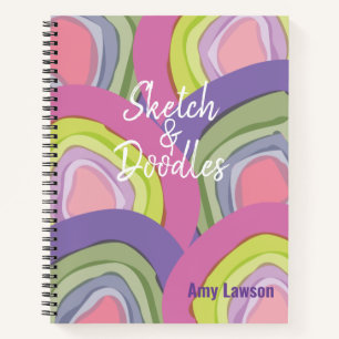 Carnet Moderne Abstrait rose violet personnalisé