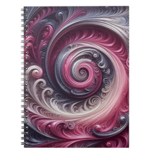 Carnet Moderne Abstrait Simple Tourbillonnant Rose et Vio