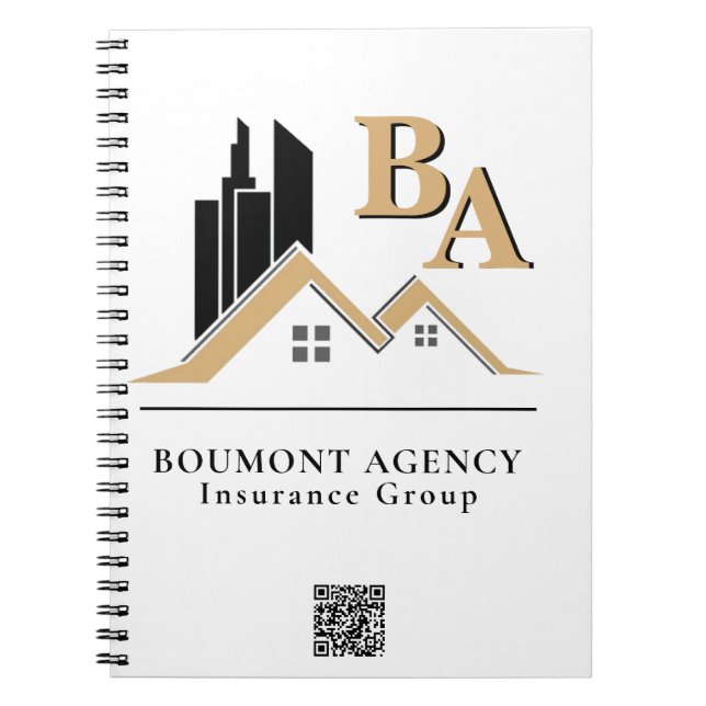 Carnet Moderne Ajoutez Votre Propre Logo Professionnel Or (Devant)