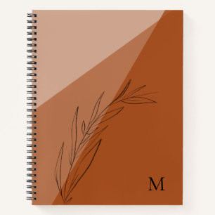 Carnet Moderne Burange Orange Terra Cotta Monogramme