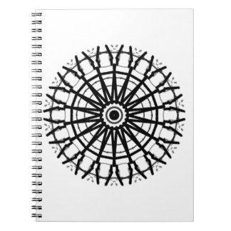 Carnet MODERNE _CERCLE ROSE Kaléidoscope _COULEUR _NOIR