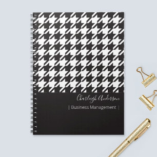 Carnet moderne chic noir et blanc Houndstooth