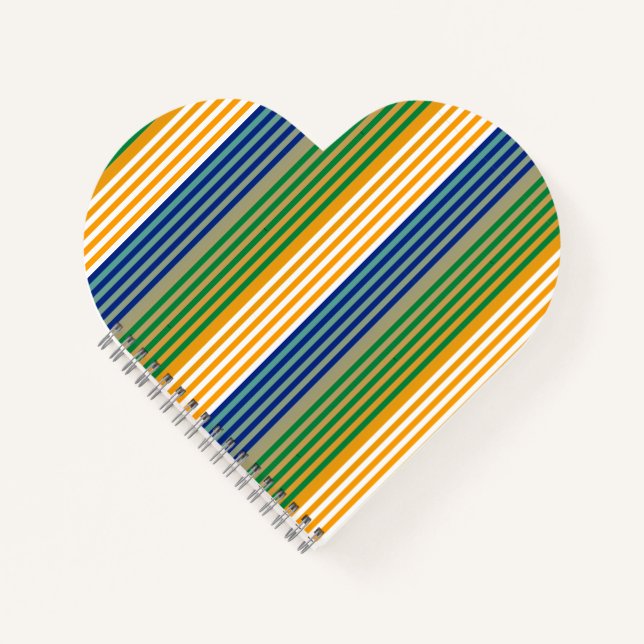 Carnet  Moderne Chic Rayé Forme de Coeur  (Devant)