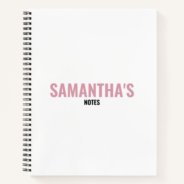 Carnet Moderne Chic Rose & Blanc   (Devant)