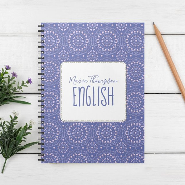 Carnet Moderne Chic Simple Sujet étudiant rose violet (Créateur téléchargé)