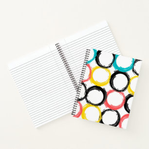Carnet Moderne, coloré, cool, unique, cercles tendance