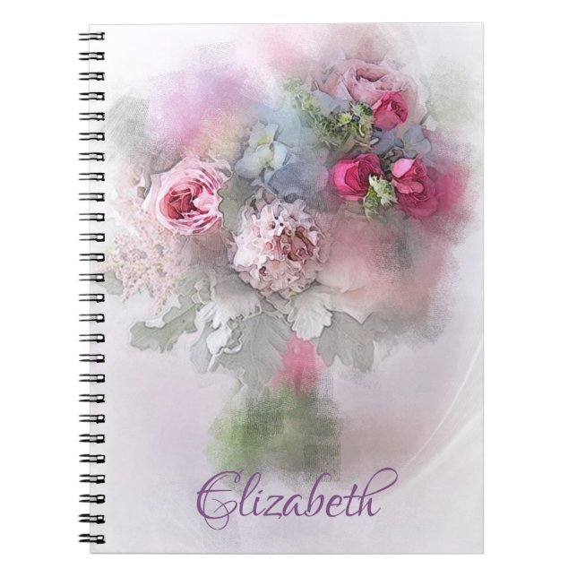 Carnet Moderne Creative Peinture à l'huile Fleurs Élégant (Devant)