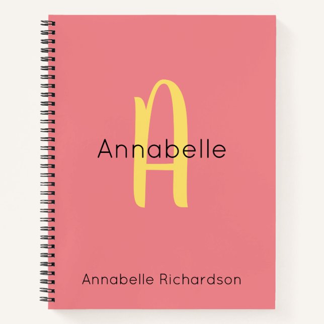 Carnet Moderne Cute Script tendance rose Chic Calligraphi (Devant)