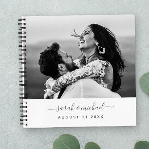 Carnet Moderne Elegant Calligraphie 2 Mariage photo Invit