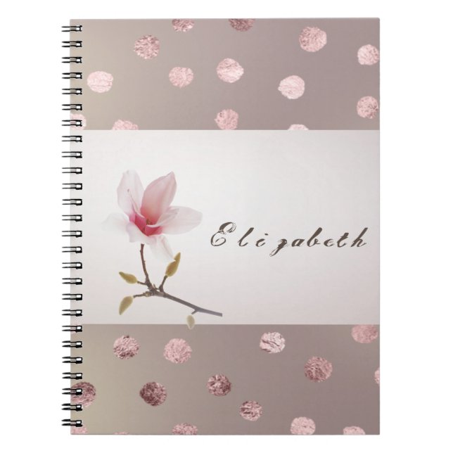 Carnet Moderne Féminin  À pois Floral (Devant)