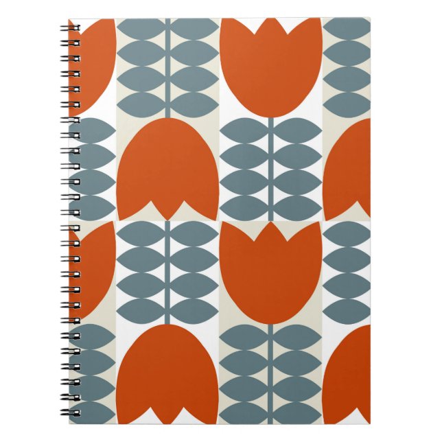 Carnet Moderne géométrique abstraite avec fleurs stylisée (Devant)