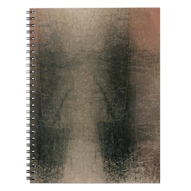 Carnet Moderne Grunge Rose Noir Or Abstrait (Devant)